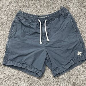 ZARA Drawstring Shorts Mens Small Blue Gray Cotton Elastic Waist Casual Summer